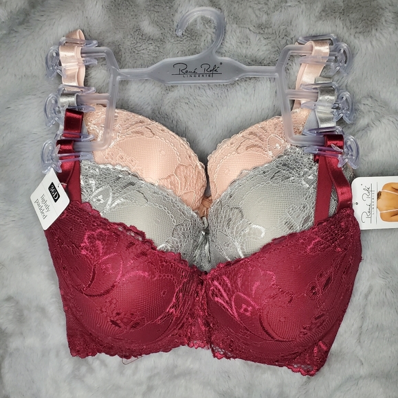 Rene Rofe Other - René Rofé lace detail, lightly padded bra trio in 36D